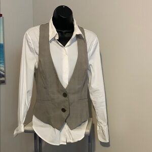 Express Gray Vest with White Shirt